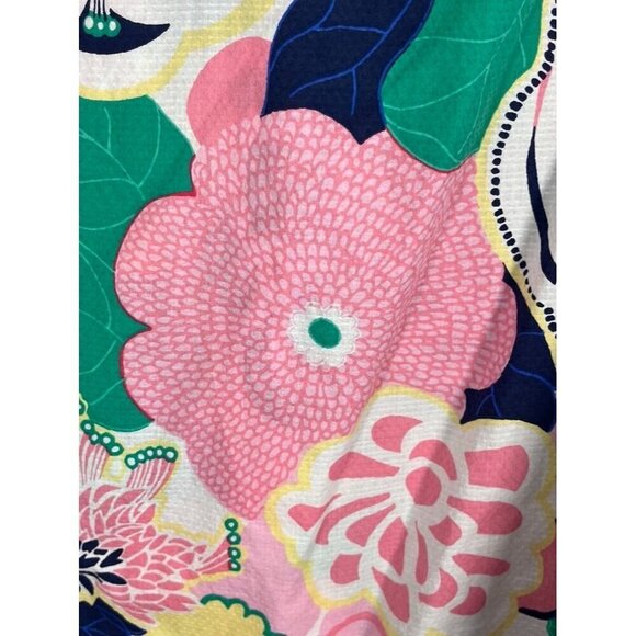 Talbots Floral Top L Pink Tropical Resort Workwear Classic Preppy Colorful Retro - Picture 7 of 14